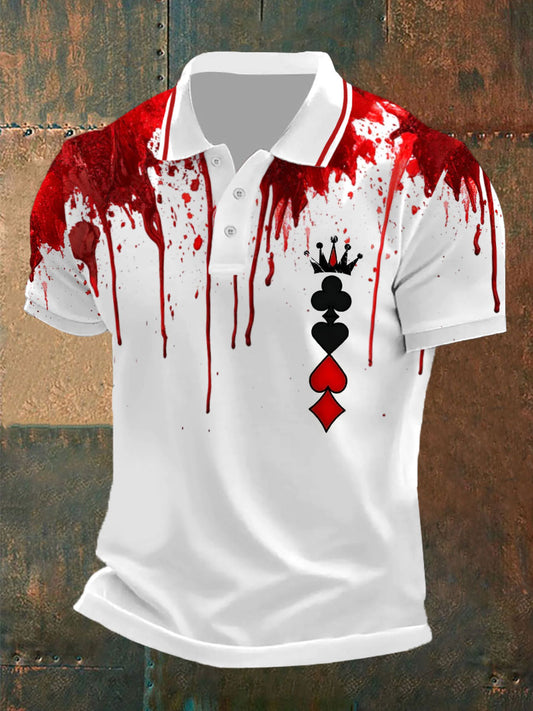 Men's poker clubs, spades, hearts, diamonds, king tops