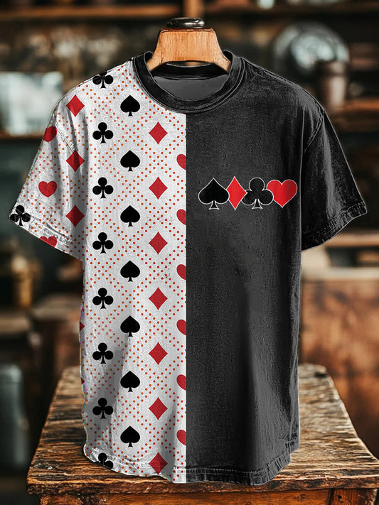 Unisex poker print T-shirts