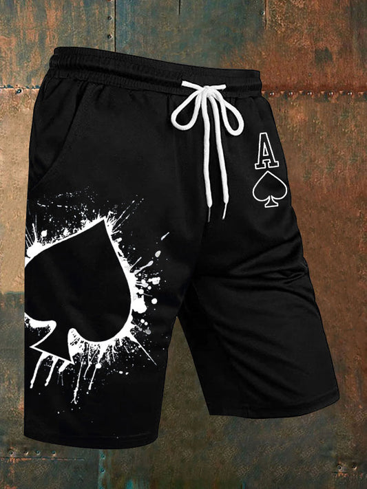Men's Texas Hold'em Ace of Spades Casual Shorts