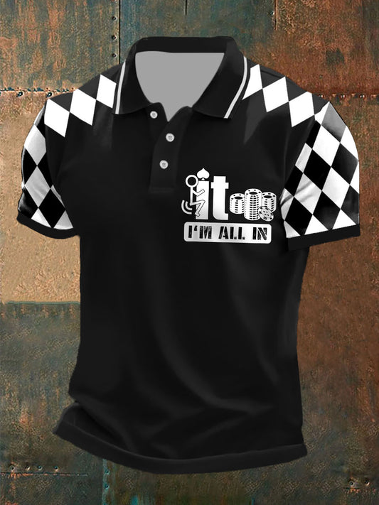 Men's poker I'm all in tops