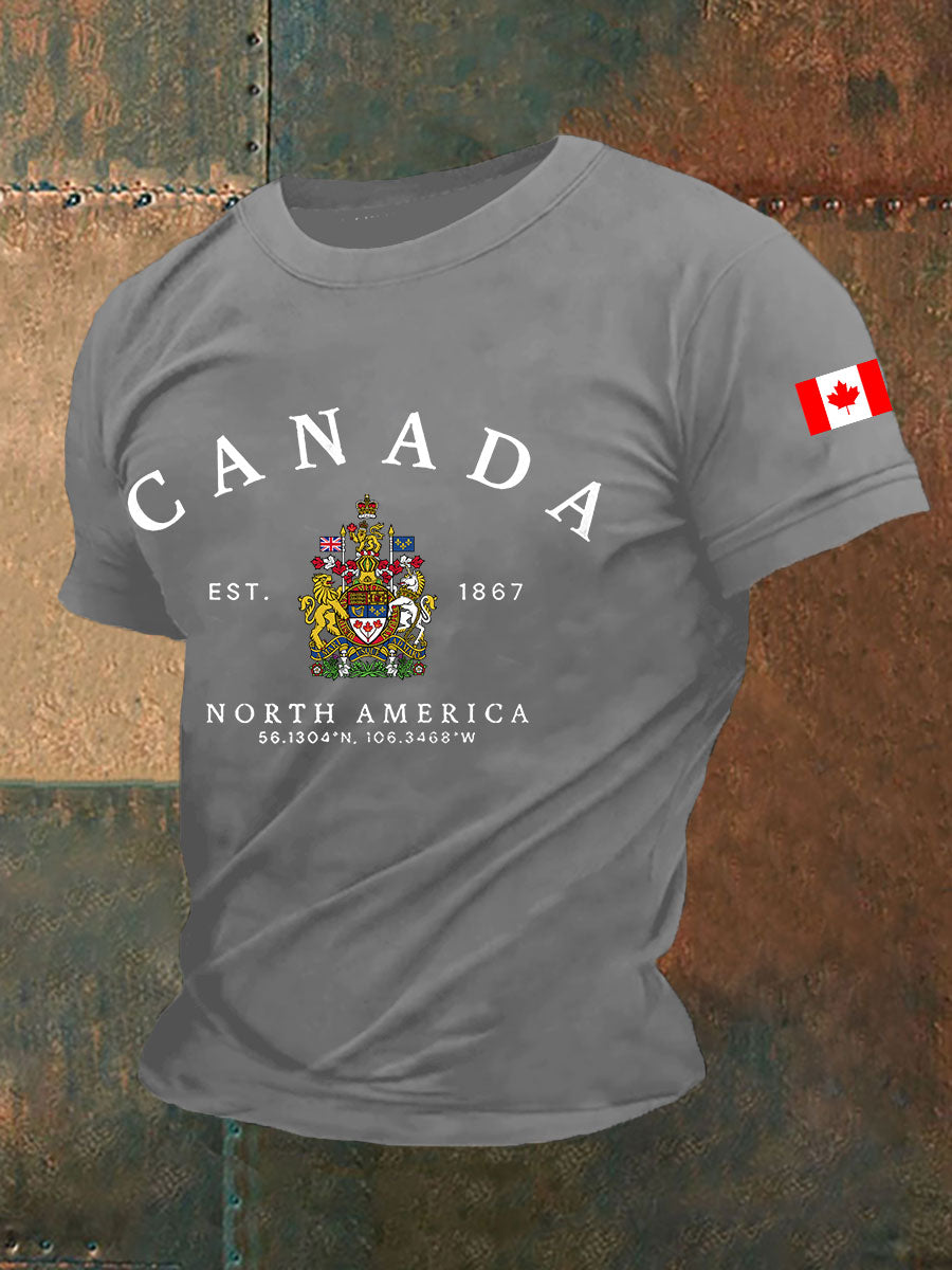Men's Canada Print Casual T-Shirt