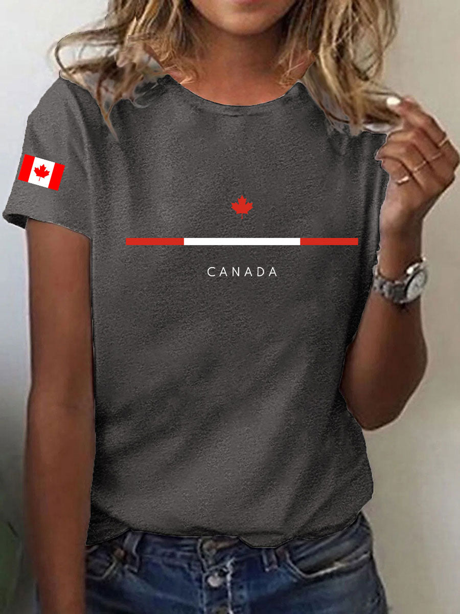 Women's Canada Print Casual T-Shirt
