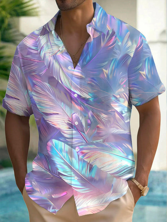 Men's Printed Button Short Sleeve Resort Shirt