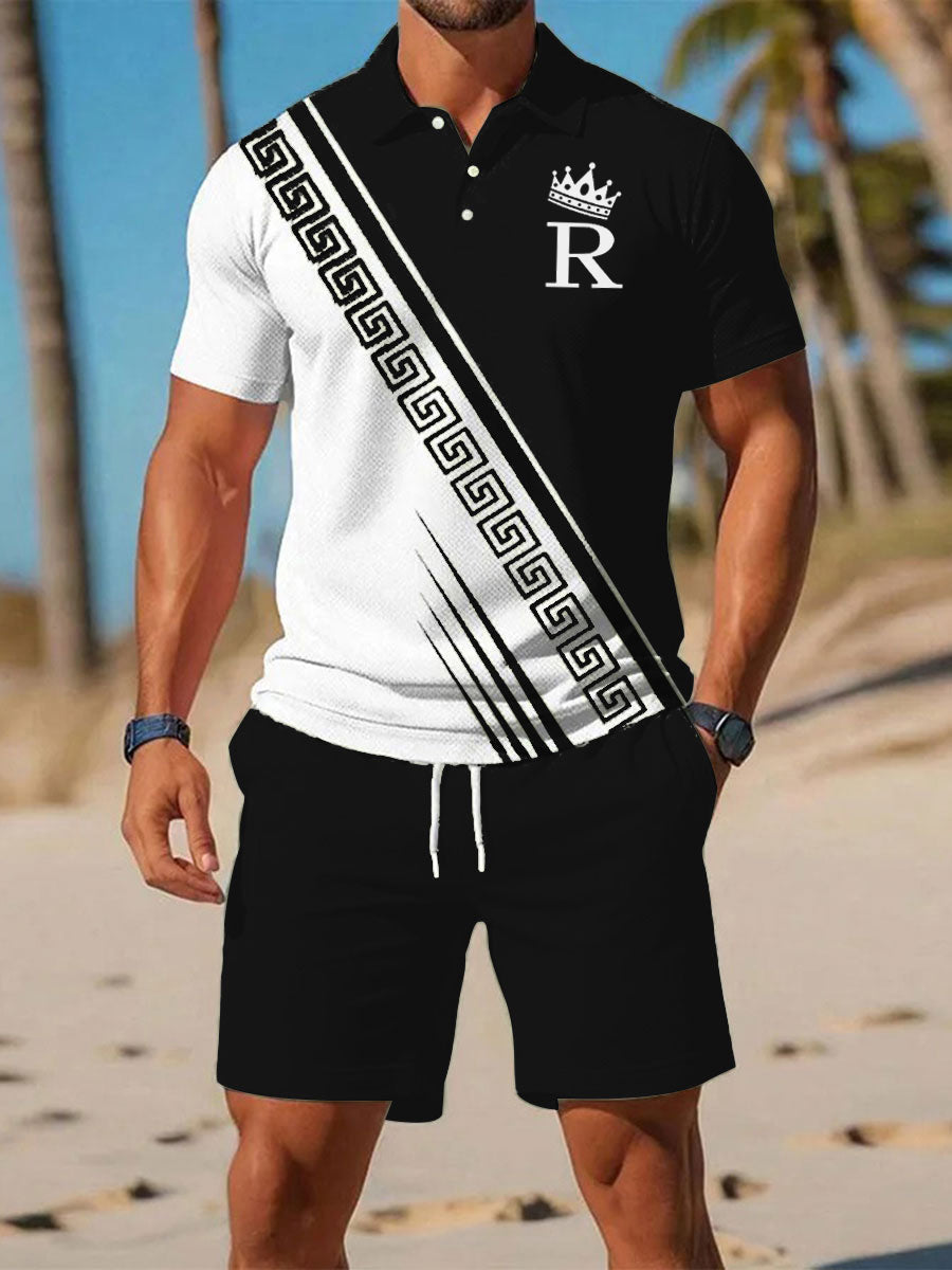 Men's Casual Business Short Sleeve Shirt Suit