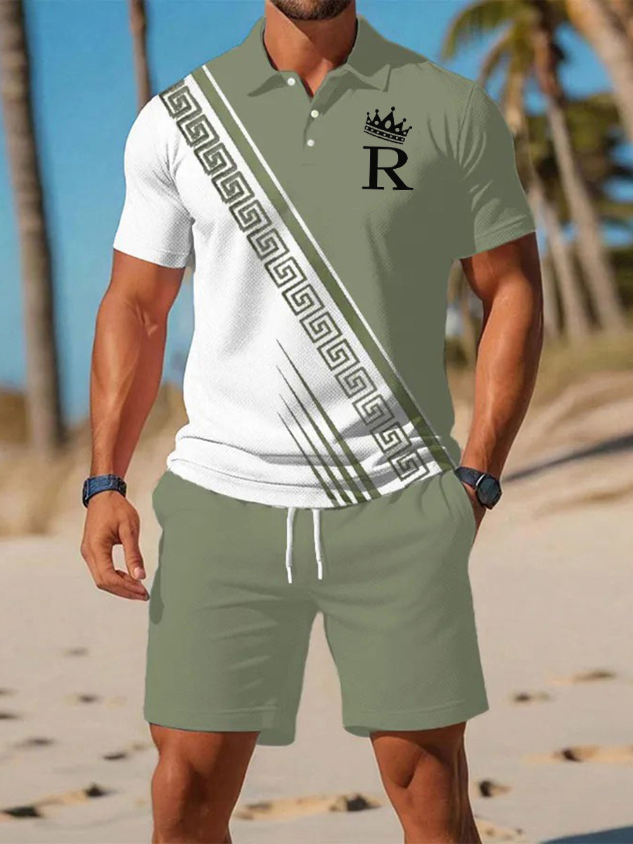 Men's Casual Business Short Sleeve Shirt Suit