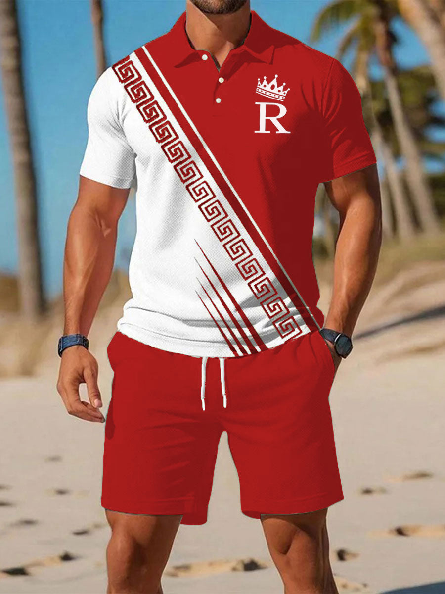 Men's Casual Business Short Sleeve Shirt Suit