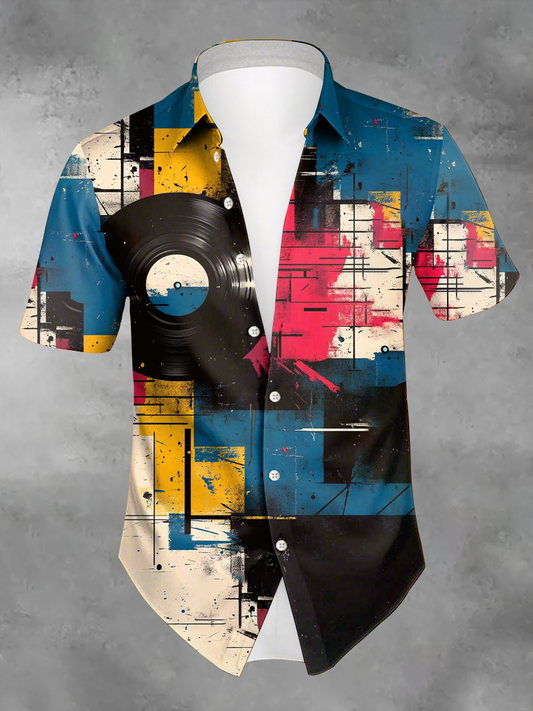 Men's Vacation Style Music Lover Printed Shirt