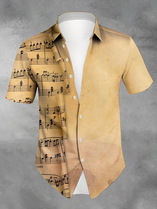 Men's Vacation Style Music Lover Printed Shirt