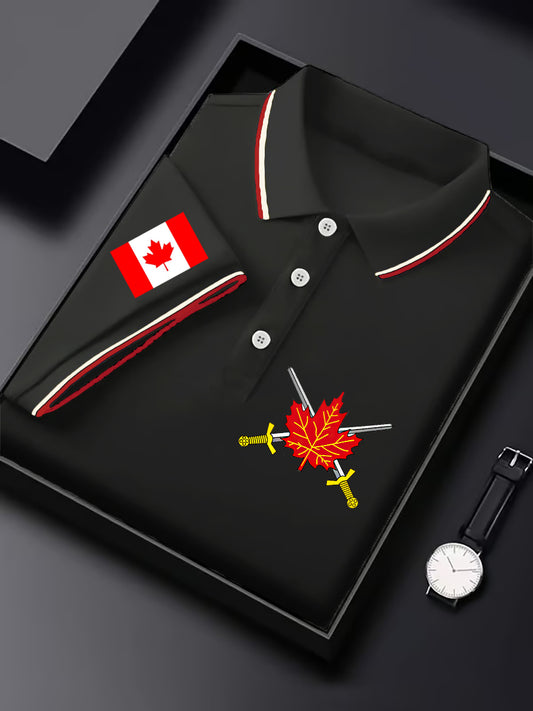 Men's Happy Canada Day Canadian Maple Leaf  Print Casual Top
