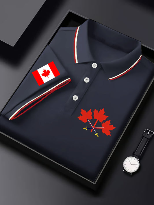 Men's Happy Canada Day Canadian Maple Leaf  Print Casual Top