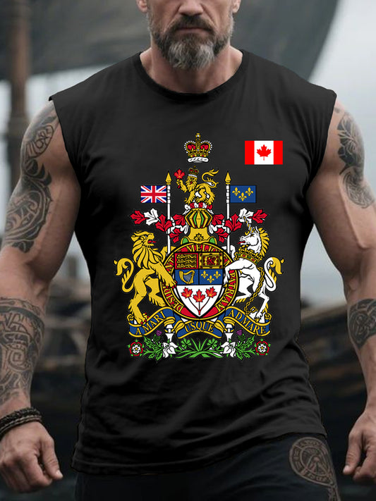 Men's Canada Day Badge Print Vests