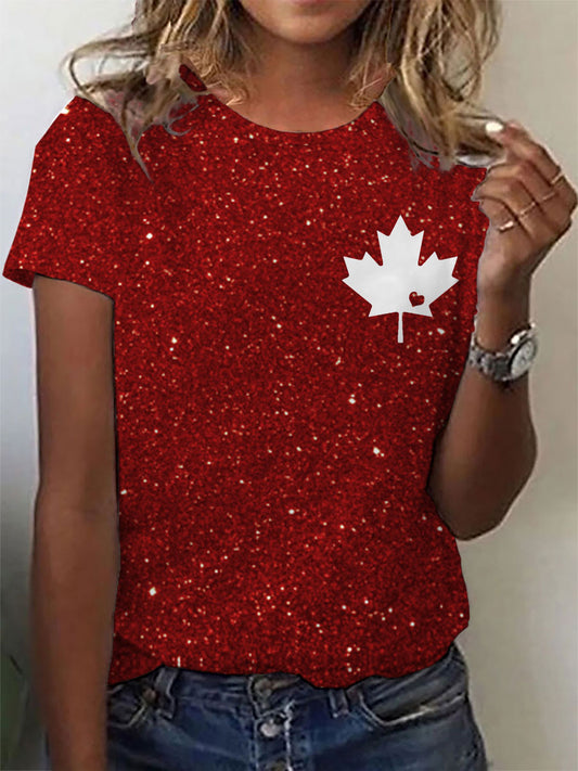 Women's Canada Print Casual T-Shirt