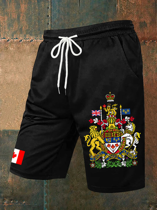 Men's Canada Day Badge Print Shorts
