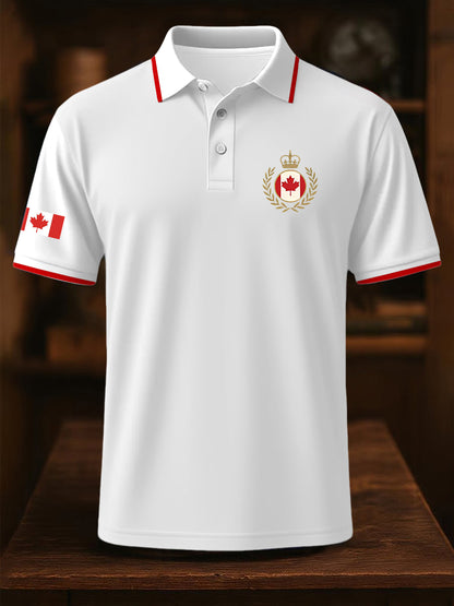 Men's Canadian Maple Leaf Print Casual Short Sleeve Tee