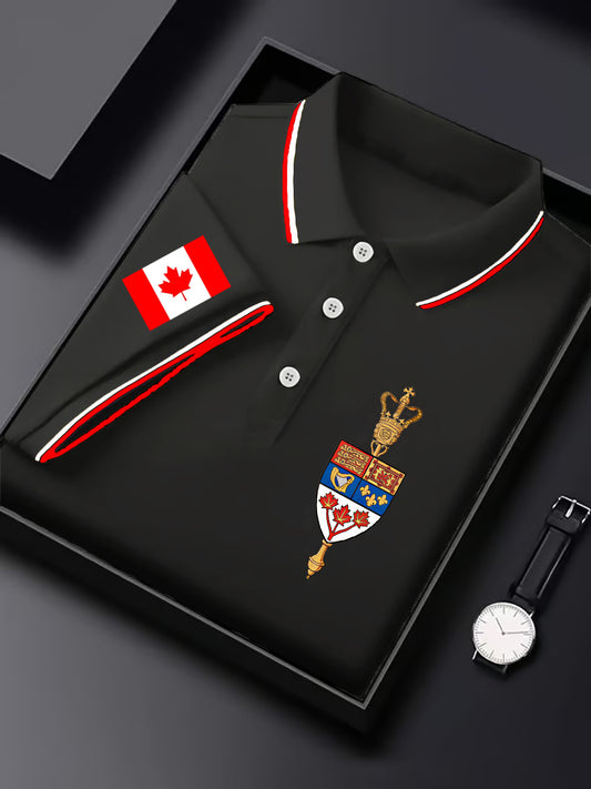 Men's Canada Day Badge Print Short Sleeve Shirt