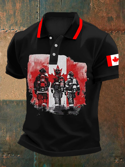 Men's Happy Canada Day Canadian Maple Leaf  Print Casual Top