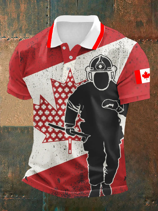 Men's Happy Canada Day Canadian Maple Leaf  Print Casual Top