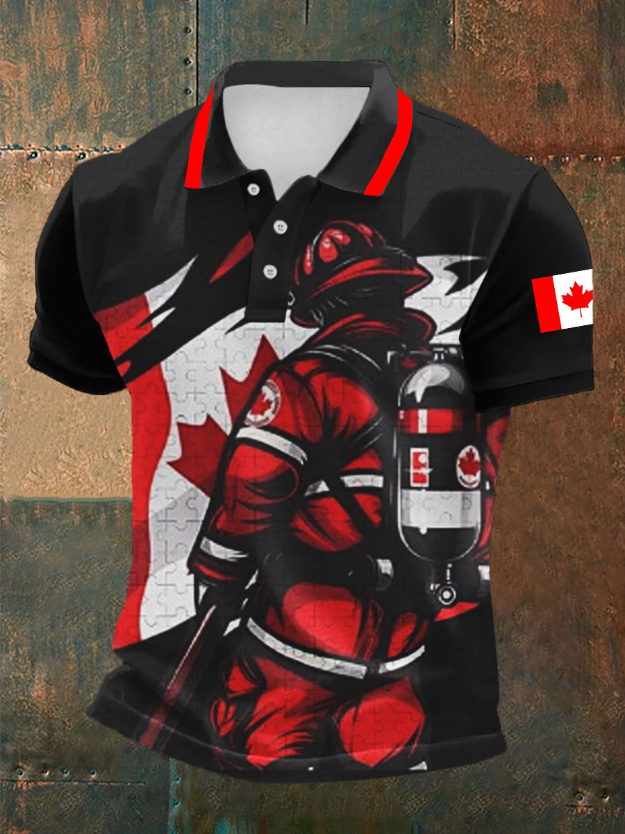 Men's Happy Canada Day Canadian Maple Leaf  Print Casual Top
