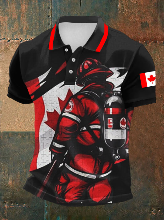 Men's Happy Canada Day Canadian Maple Leaf  Print Casual Top