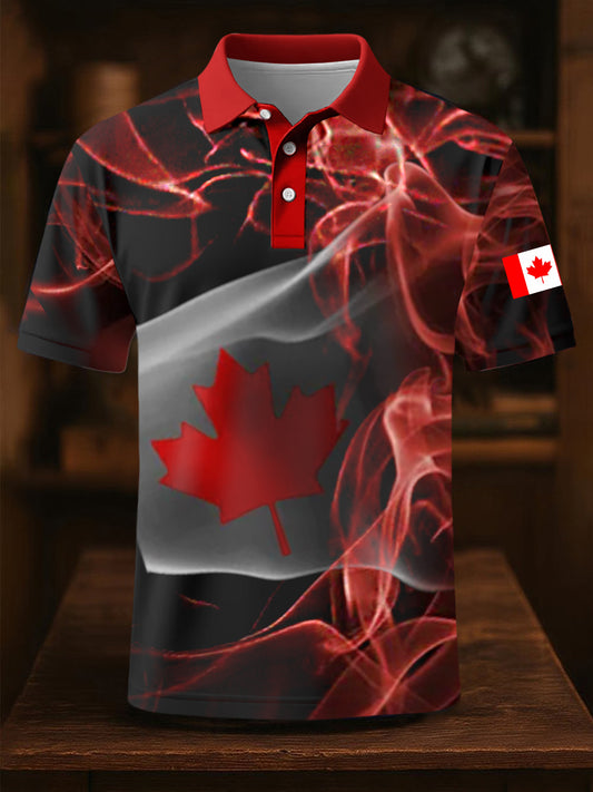 Men's Happy Canada Day Canadian Maple Leaf  Print Casual Top