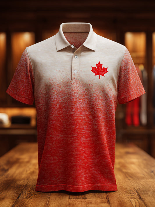 Men's Canadian Maple Leaf Print Casual Top