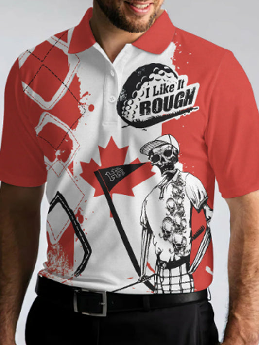 Men's Golf I Like It Rough Canada Flag Short Sleeve Shirt