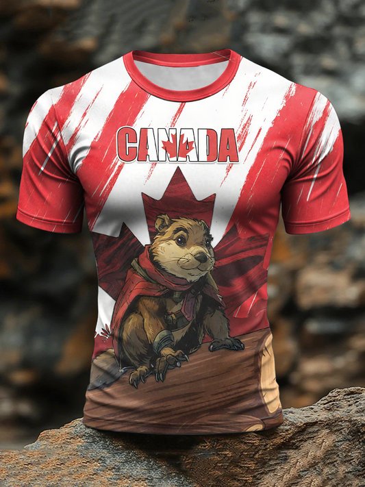 Men's Canada Print Casual T-Shirt