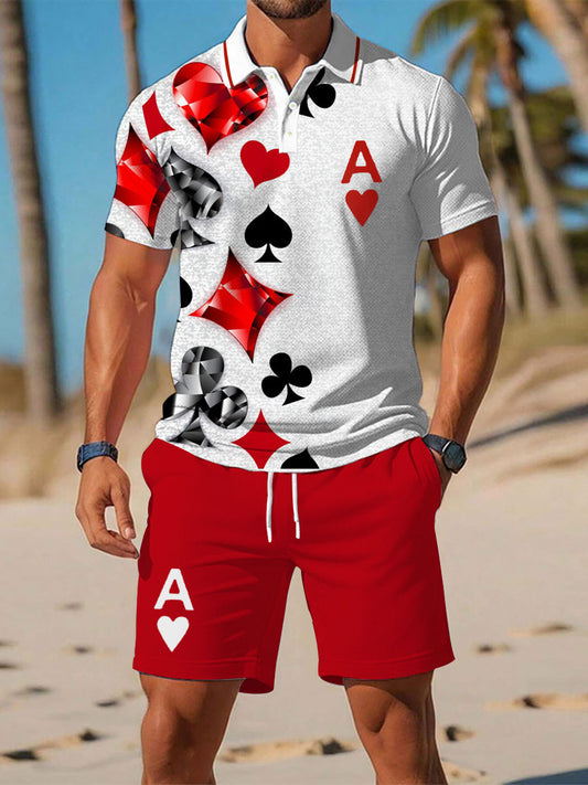 Men's Poker Hearts A Casual Sets