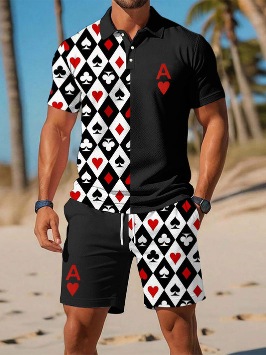 Men's Poker Hearts A Casual Sets