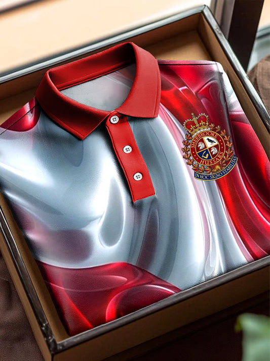 Canada Badge Line Abstract Printing Casual Business Short Sleeve Polo Shirt