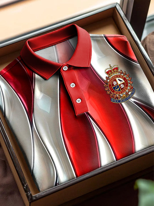 Canada Emblem Line Printing Casual Business Short Sleeve Polo Shirt-1