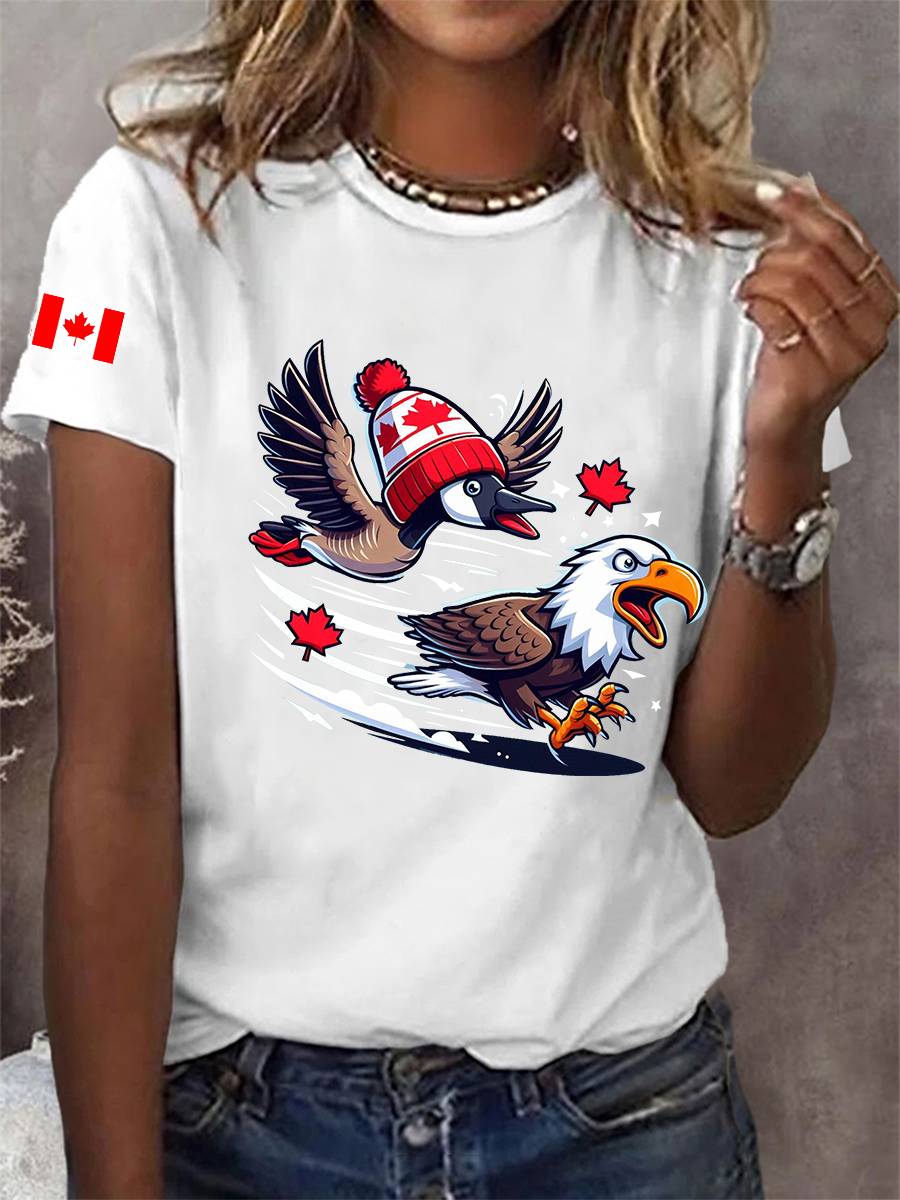 Women's Goose And Eagle Printed Casual T-Shirt