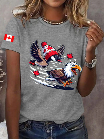 Women's Goose And Eagle Printed Casual T-Shirt