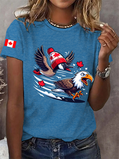 Women's Goose And Eagle Printed Casual T-Shirt