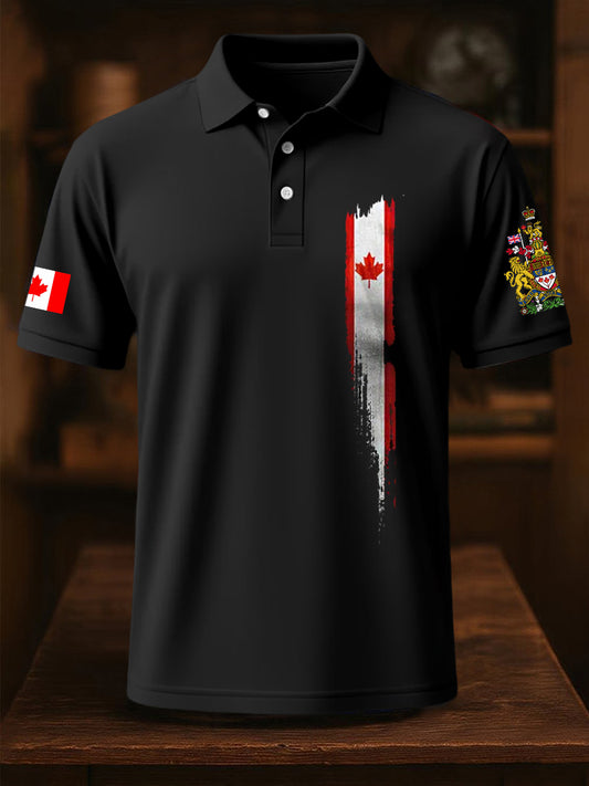 Men's Happy Canada Day Canadian Maple Leaf  Print Casual Top