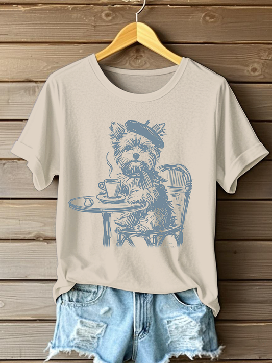 Women's Funny Dogs National Dogs Day Printed T-Shirt