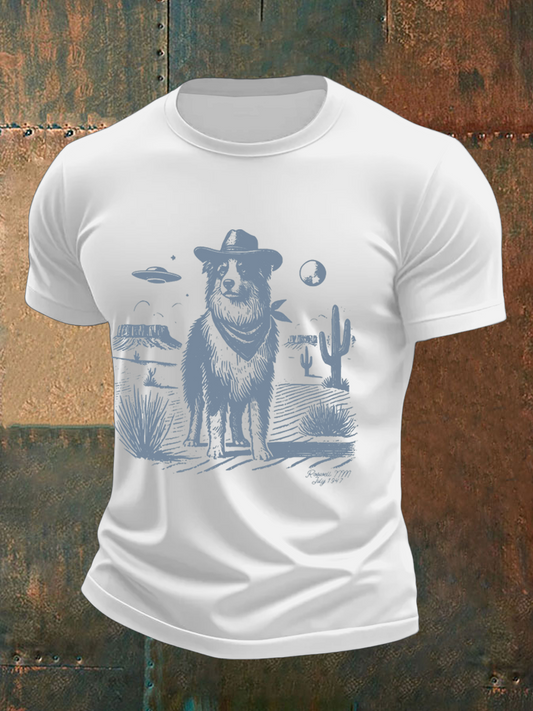 Men's Funny Dogs National Dogs Day Printed T-Shirt