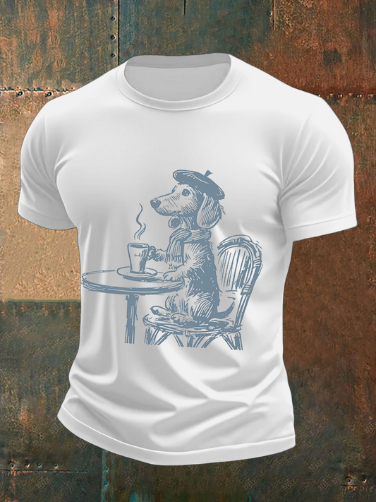 Men's Funny Dogs National Dogs Day Printed T-Shirt