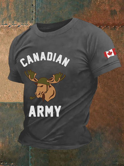 Men's Canadian Army Printed Casual T-Shirt