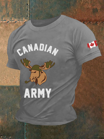 Men's Canadian Army Printed Casual T-Shirt