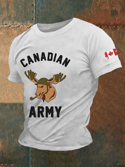 Men's Canadian Army Printed Casual T-Shirt