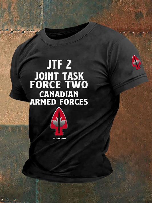 Men's Canadian Special Force Canadian JTF2 Army Printed Casual T-Shirt