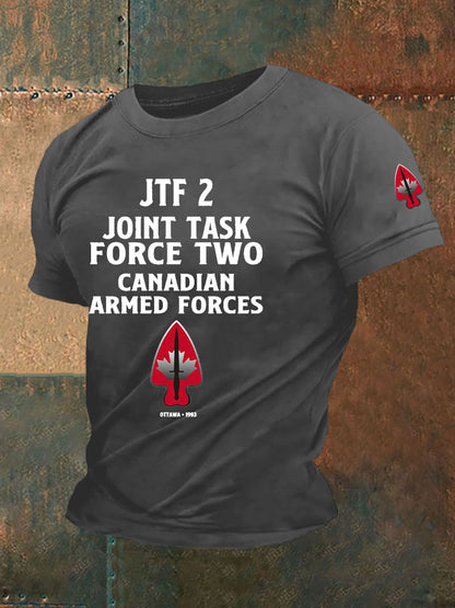 Men's Canadian Special Force Canadian JTF2 Army Printed Casual T-Shirt