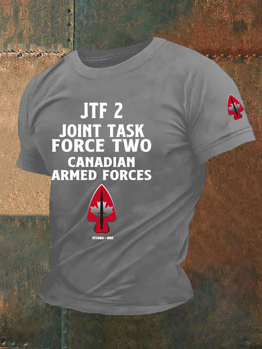 Men's Canadian Special Force Canadian JTF2 Army Printed Casual T-Shirt