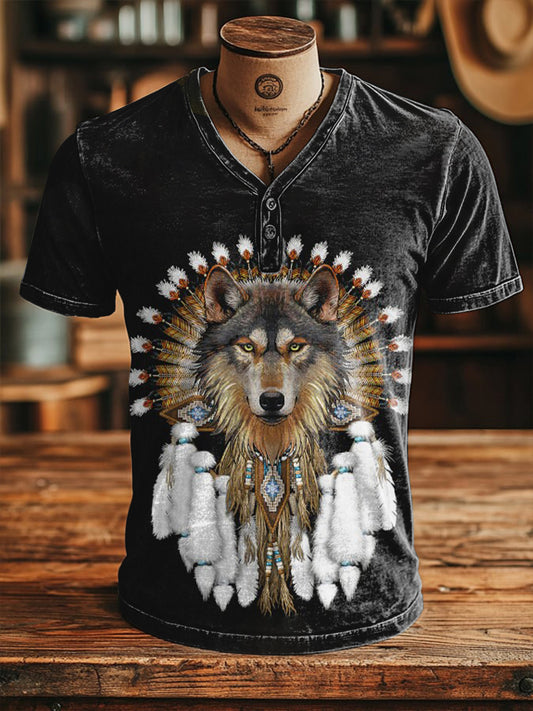Men's Native American wolf t-shirt