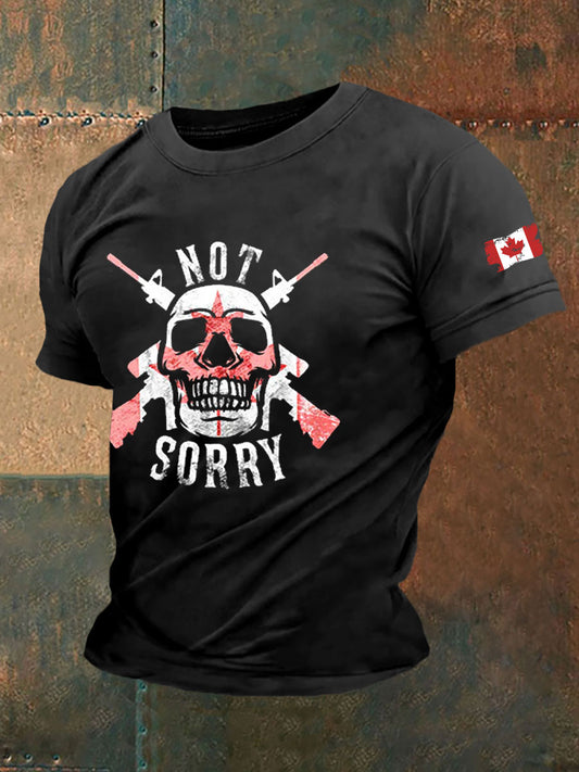 Men's Canadian Military 'Not Sorry' Printed Casual T-Shirt