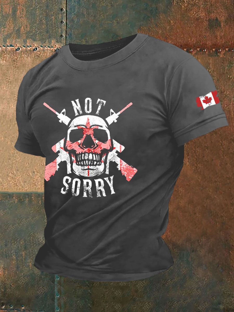 Men's Canadian Military 'Not Sorry' Printed Casual T-Shirt