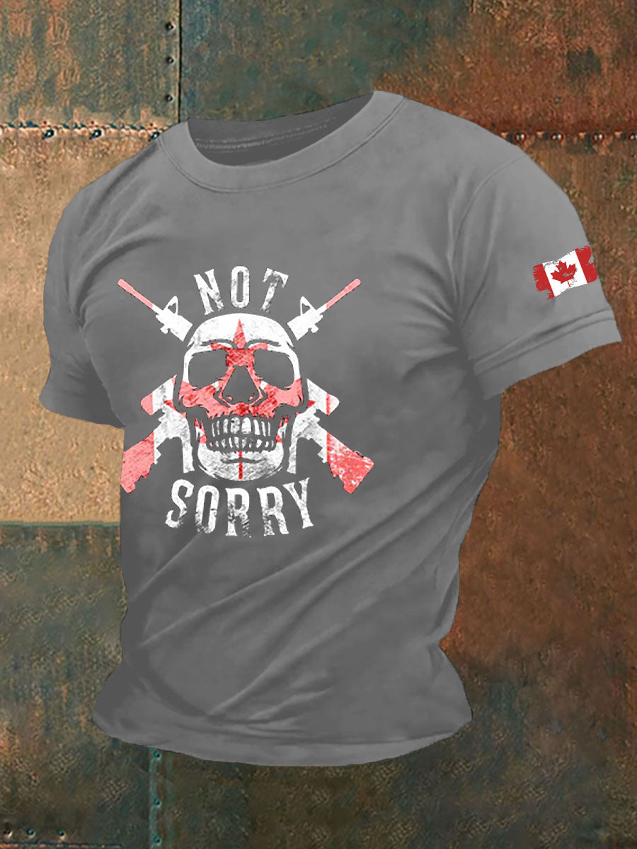 Men's Canadian Military 'Not Sorry' Printed Casual T-Shirt