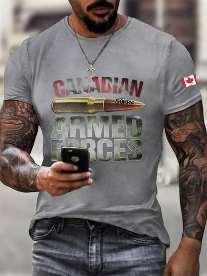 Men's Armed Forces Printed Casual T-Shirt