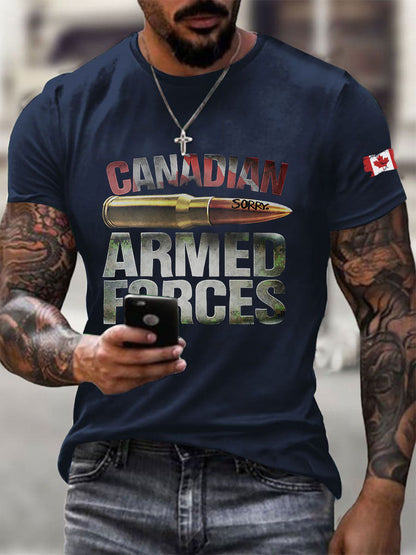 Men's Armed Forces Printed Casual T-Shirt